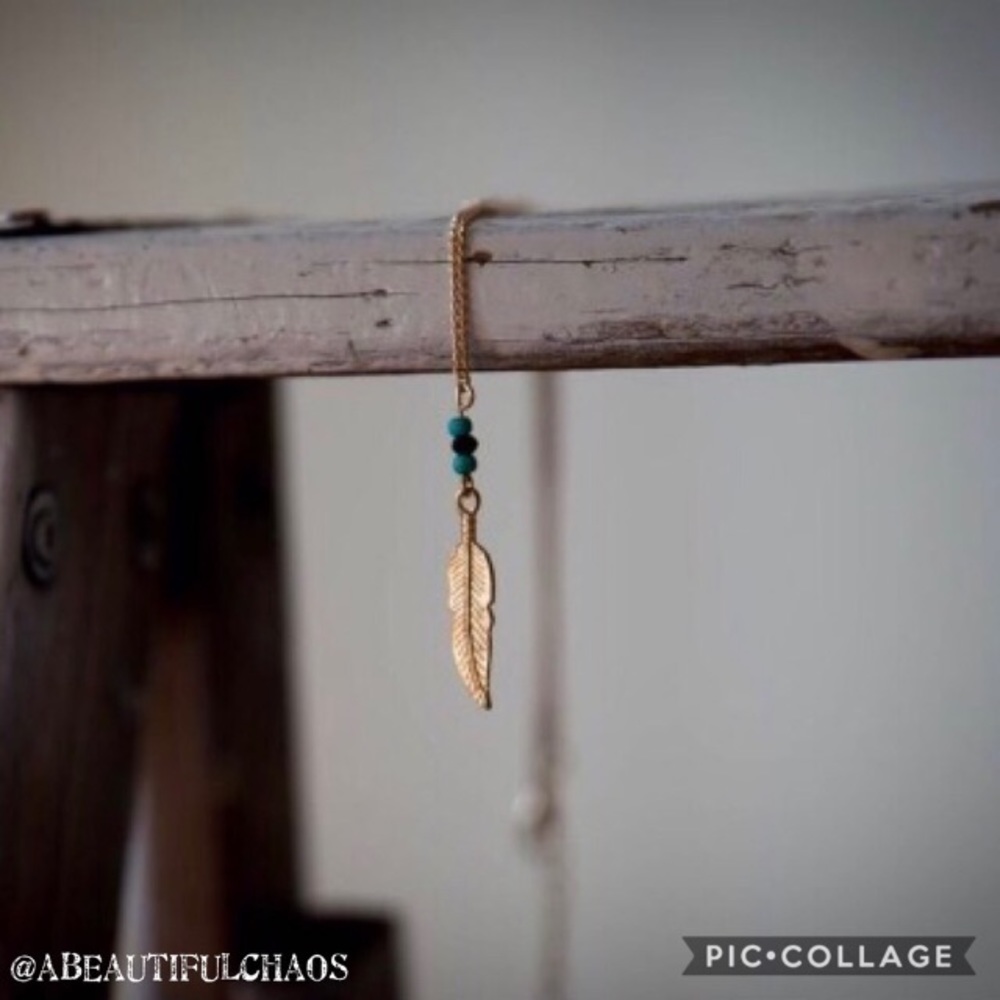Feather With Beads Necklace